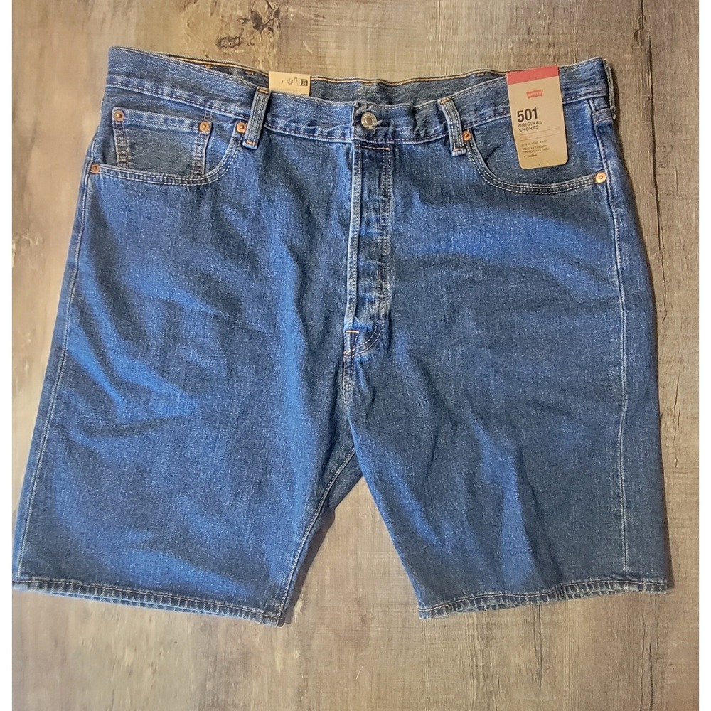 Levis 501 Original Shorts Mens 40 Blue Denim Stretch Button Fly 36512-0285 NEW